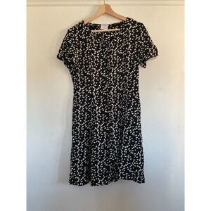 Jean Claude Vintage Mini Dress Black & White Pattern Made in France Size 42 FLAW